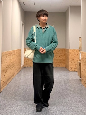 「BAYFLOW（ベイフロー）のアイテム（パンツ）」を使った、j3t0u0さん（メンズ・174cm）の春コーディネート