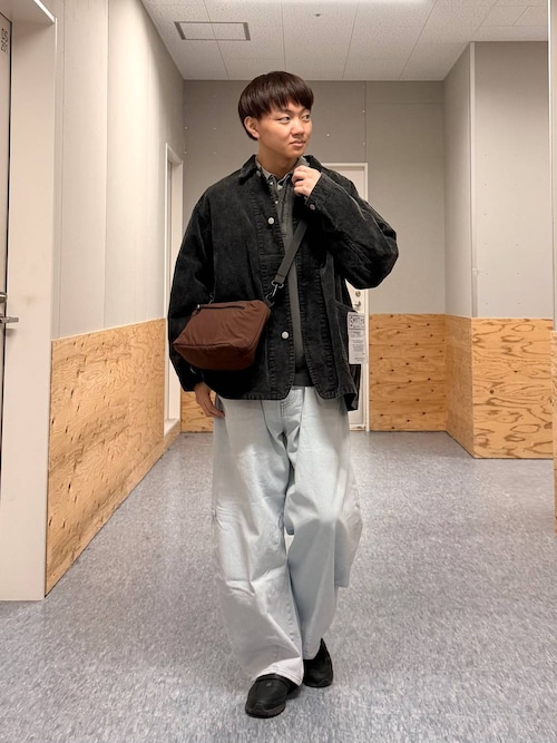 CP SHADES 手染めコーデュロイ カバーオール ワークジャケット 茶 S カバーオール メンズ ジャケット ワークジャケット カバーオール