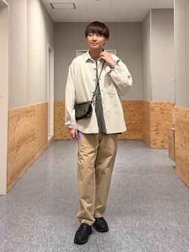 「BAYFLOW（ベイフロー）のアイテム（パンツ）」を使った、j3t0u0さん（メンズ・174cm）の春コーディネート