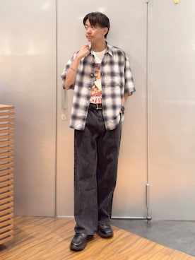 「RAGEBLUE（レイジブルー）のアイテム（Tシャツ/カットソー）」を使った、j3t0u0さん（メンズ・174cm）の夏コーディネート