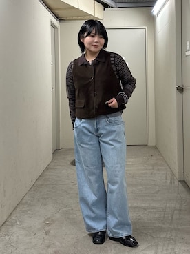 「アイテム（デニムパンツ）」を使った、nagisaさん（レディース・154cm）の秋コーディネート