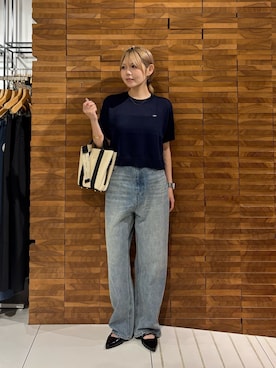 「SMELLY（スメリー）のステンレスブラックドットチェーンネックレス（ネックレス、ゴールド系）」を使った、nagisaさん（レディース・154cm）の夏コーディネート