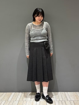 「HARUTA（ハルタ）の『別注』HARUTA×DOORS　キルトローファー（ローファー）」を使った、nagisaさん（レディース・154cm）の秋コーディネート