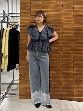 「SMELLY（スメリー）のハートビーズネックレス（ネックレス、ブラック系）」を使った、nagisaさん（レディース・154cm）の春コーディネート