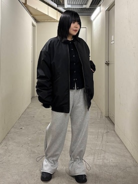 「アイテム（MA-1）」を使った、nagisaさん（レディース・154cm）の冬コーディネート