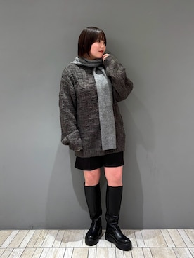 「KBF（ケイビーエフ）のシンプルショートパンツ（その他パンツ）」を使った、nagisaさん（レディース・154cm）の冬コーディネート