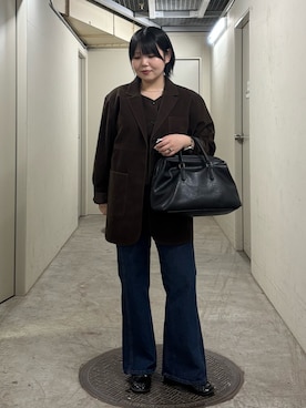 「レイヤードスタイル」｜「アイテム（その他アウター）」を使った、nagisaさん（レディース・154cm）の秋コーディネート