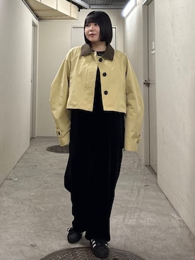 「ベロア」｜「アイテム（サロペット/オーバーオール）」を使った、nagisaさん（レディース・154cm）の冬コーディネート