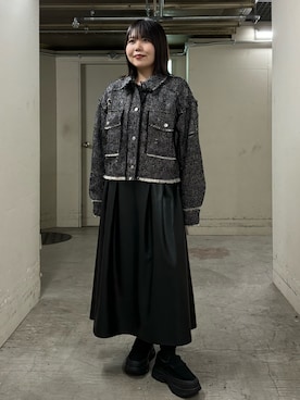 「アイテム（その他アウター、ブラック系）」を使った、nagisaさん（レディース・153cm）の秋コーディネート