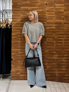 「SMELLY（スメリー）のステンレスプチビジューネックレス（ネックレス、シルバー系）」を使った、nagisaさん（レディース・154cm）の夏コーディネート