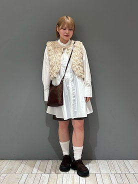 「骨格ストレート」｜「KBF（ケイビーエフ）のアイテム（ニット/セーター）」を使った、nagisaさん（レディース・154cm）の夏コーディネート