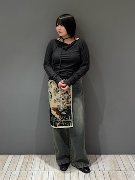 「アイテム（バンダナ/スカーフ）」を使った、nagisaさん（レディース・154cm）の秋コーディネート