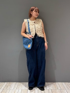 「骨格ストレート」｜「KBF（ケイビーエフ）のアイテム（ニット/セーター）」を使った、nagisaさん（レディース・154cm）の夏コーディネート