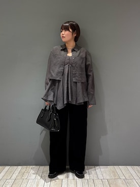 「SMELLY（スメリー）のクリアカラーオーバルビーズネックレス（ネックレス、ブルー系）」を使った、nagisaさん（レディース・154cm）の春コーディネート