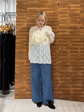 「SMELLY（スメリー）のダルメシアンハートモチーフネックレス（ネックレス、ブラック系）」を使った、nagisaさん（レディース・154cm）の秋コーディネート