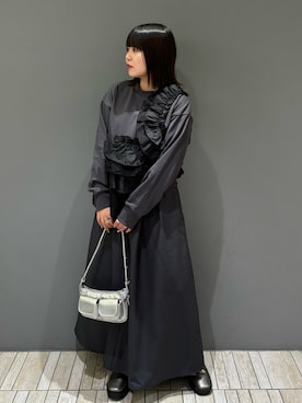 「KBF（ケイビーエフ）のフリルドッキングスウェット（スウェット）」を使った、nagisaさん（レディース・153cm）の秋コーディネート