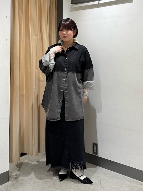 パッチワークBIGデニムシャツ（シャツ/ブラウス）｜KBF（ケイビーエフ