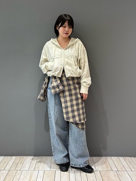 「アイテム（パーカー）」を使った、nagisaさん（レディース・154cm）の秋コーディネート