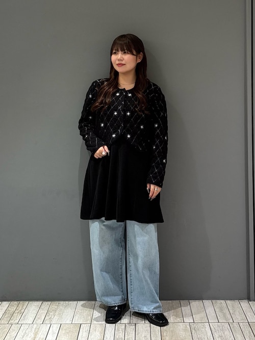 【ブラック】キルティングショートカーディガン セール】キルティングショートカーディガン（ニット/セーター）｜KBF