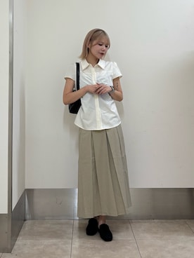 「SMELLY（スメリー）のFLカチューシャ（カチューシャ、ブラウン系）」を使った、nagisaさん（レディース・154cm）の夏コーディネート