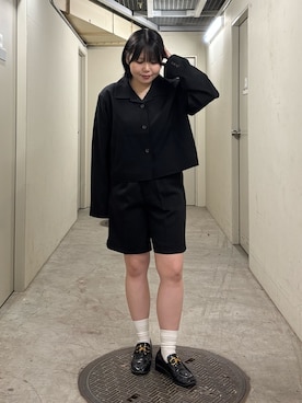 「アイテム（その他アウター、ブラック系）」を使った、nagisaさん（レディース・154cm）の秋コーディネート