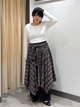 「KBF（ケイビーエフ）のアイテム（ローファー）」を使った、nagisaさん（レディース・154cm）の秋コーディネート