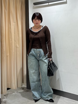 「KBF（ケイビーエフ）のアイテム（パンツ）」を使った、nagisaさん（レディース・154cm）の冬コーディネート