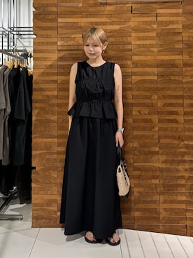 「SMELLY（スメリー）のワイドオーバルバレッタ（バレッタ/ヘアクリップ、ホワイト系）」を使った、nagisaさん（レディース・154cm）の夏コーディネート