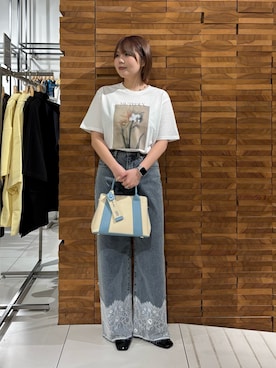 「SMELLY（スメリー）のハートビーズネックレス（ネックレス、ブラック系）」を使った、nagisaさん（レディース・154cm）の春コーディネート