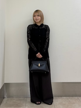 「SMELLY（スメリー）のステンレスブラックドットチェーンネックレス（ネックレス、ゴールド系）」を使った、nagisaさん（レディース・154cm）の夏コーディネート