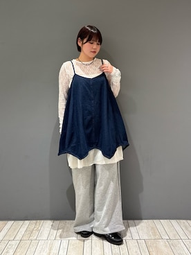 「KBF（ケイビーエフ）のアイテム（パンツ）」を使った、nagisaさん（レディース・154cm）の春コーディネート