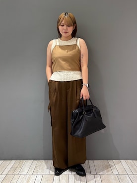 「骨格ストレート」｜「KBF（ケイビーエフ）のアイテム（ニット/セーター）」を使った、nagisaさん（レディース・154cm）の夏コーディネート