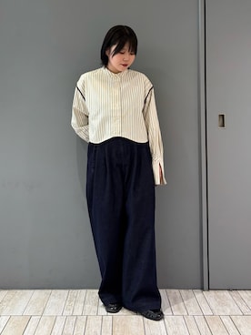 「KBF（ケイビーエフ）のアイテム（ローファー）」を使った、nagisaさん（レディース・154cm）の秋コーディネート