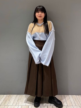 「KBF（ケイビーエフ）のベストセパレートワンピース（ワンピース）」を使った、nagisaさん（レディース・154cm）の冬コーディネート