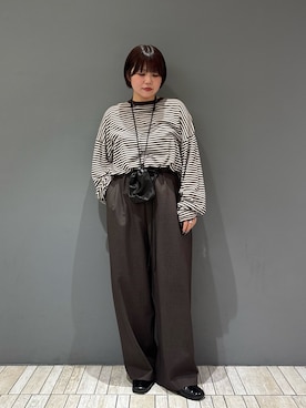 「KBF（ケイビーエフ）のアイテム（パンツ）」を使った、nagisaさん（レディース・154cm）の春コーディネート