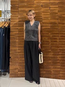 「SMELLY（スメリー）のニュアンスマーブルバレッタ（バレッタ/ヘアクリップ、ブラウン系）」を使った、nagisaさん（レディース・154cm）の夏コーディネート