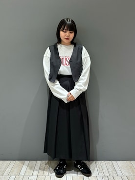 「KBF（ケイビーエフ）のベストセパレートワンピース（ワンピース）」を使った、nagisaさん（レディース・153cm）の秋コーディネート
