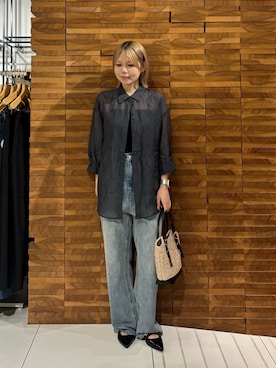 「SMELLY（スメリー）のステンレスブラックドットチェーンネックレス（ネックレス、ゴールド系）」を使った、nagisaさん（レディース・154cm）の夏コーディネート