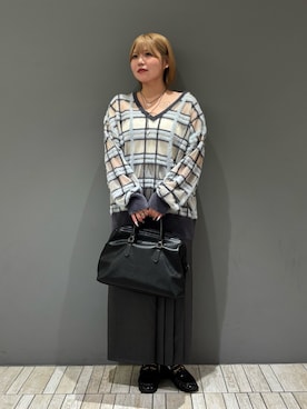 「骨格ストレート」｜「KBF（ケイビーエフ）のアイテム（ニット/セーター）」を使った、nagisaさん（レディース・154cm）の夏コーディネート