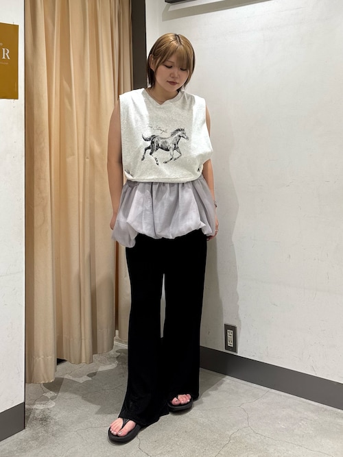 ノースリーブプリントカットソー