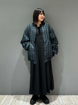 「KBF（ケイビーエフ）のシアーベロアシャーリングスリーブトップス（Tシャツ/カットソー）」を使った、nagisaさん（レディース・154cm）の秋コーディネート