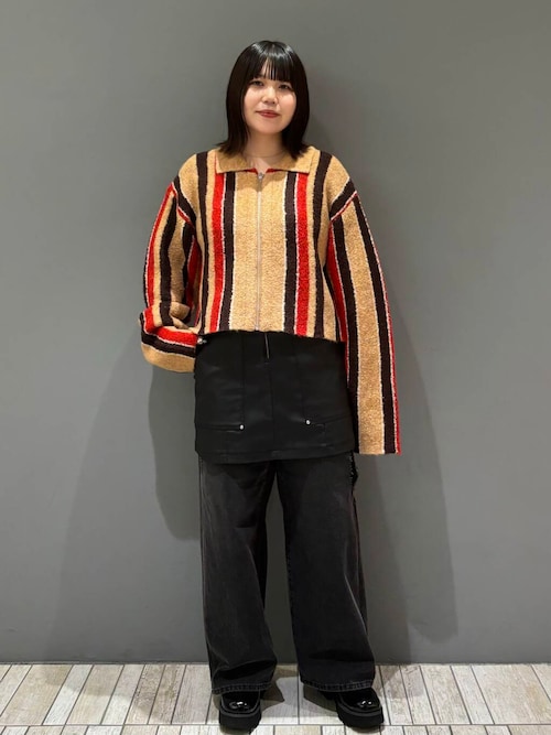 セール】フロントZIPストライプカーディガン（カーディガン/ボレロ