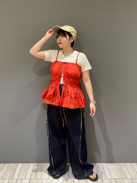 「kbf_ootd」｜「アイテム（キャップ）」を使った、nagisaさん（レディース・153cm）の春コーディネート