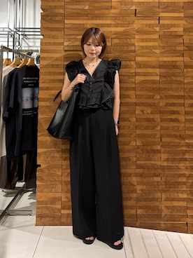 「SMELLY（スメリー）のハートビーズネックレス（ネックレス、ブラック系）」を使った、nagisaさん（レディース・154cm）の夏コーディネート