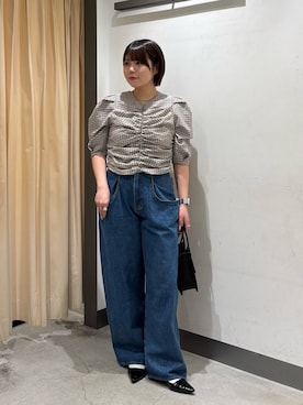 「SMELLY（スメリー）のミニチャームビーズネックレス（ネックレス、ブラック系）」を使った、nagisaさん（レディース・154cm）の春コーディネート