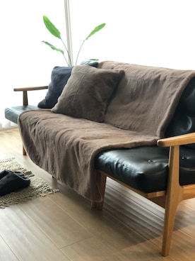 「アイテム（クッション/クッションカバー）」を使った、inoさん（レディース・153cm）の冬コーディネート