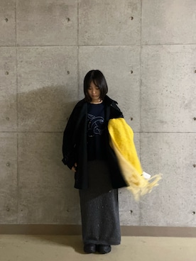 「イエロー」｜「アイテム（ブーツ）」を使った、Nanaさん（レディース・155cm）の秋コーディネート