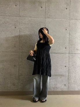 「シャーリング」｜Nanaさん（レディース・155cm）の夏コーディネート