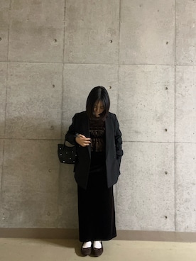 「RODE SKO（ロデスコ）の撥水フラッフィーバレエシューズ（バレエシューズ）」を使った、Nanaさん（レディース・155cm）の冬コーディネート