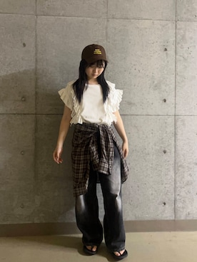 「OOFOS（ウーフォス）のアイテム」を使った、Nanaさん（レディース・155cm）の夏コーディネート